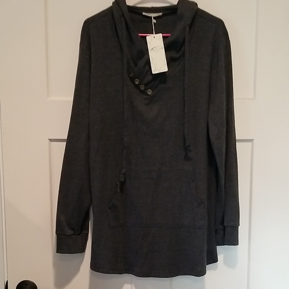 Women's Gray Hoodie Sweatshirt Size XXL New
